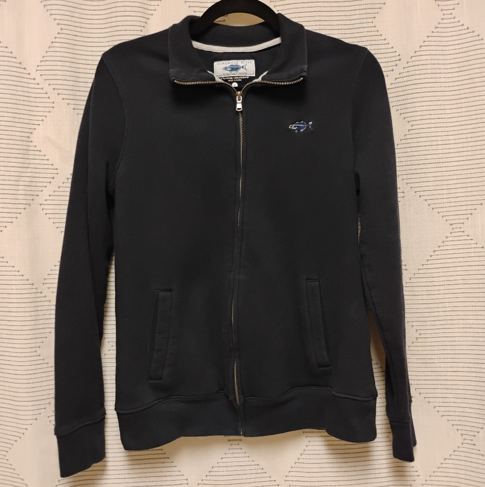 Menemsha Martha's Vineyard Blue Full-Zip Sweatshirt Jacket Women's Size Medium
